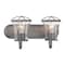 Designers Fountain Darby 18in 2-Light Weathered Iron Industrial Indoor Wall Sconce with Clear Seeded Glass Shades 87002-WI - alternate 3